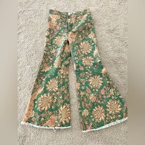 Free people cropped flare fringe bottom stretch denim size 28